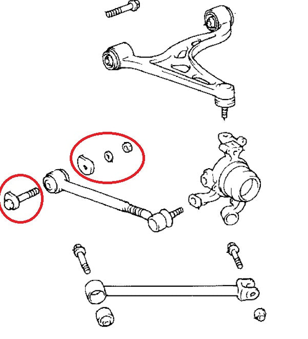 Toyota Supra JZA80 / Soarer JZZ30 Rear Eccentric Toe Bolt