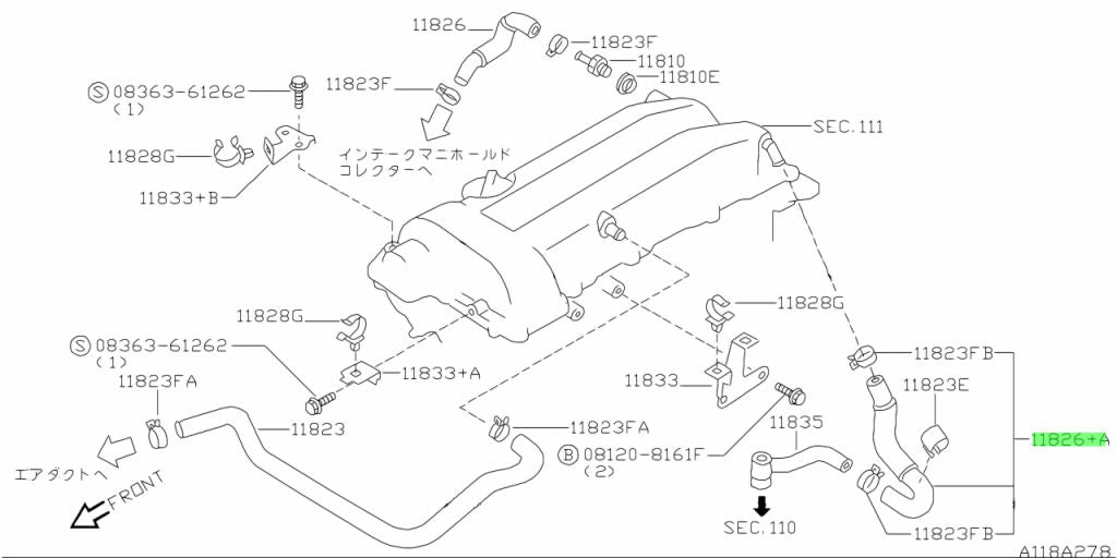 Nissan Silvia S14 / S15 SR20DET Rear Breather Pipe