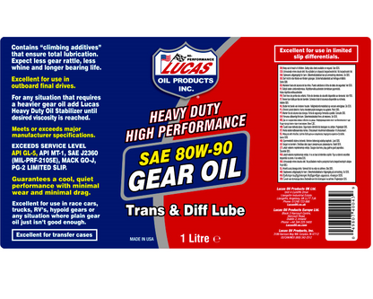 Lucas Oil Heavy Duty 80W-90 Gear Oil (946ml)