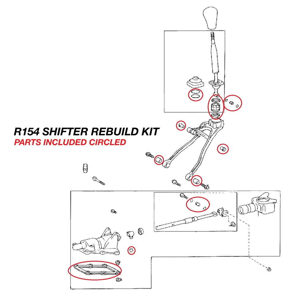 Toyota R154 Shifter Rebuild Kit