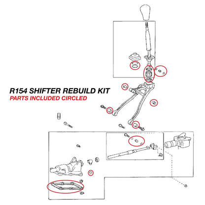 Toyota R154 Shifter Rebuild Kit